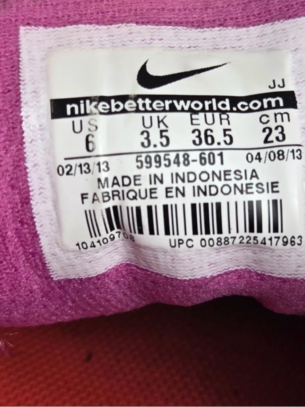 Nike Flex Experience RN Women's Pink Blue Running Shoes Size 6 - Picture 7 of 7